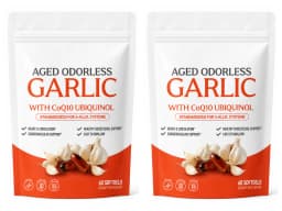 Odorless Aged Garlic Extract Softgels, 600mg AGE with 50mg CoQ10 Ubiquinol, Standardized S-Allyl Cysteine, Lifestyle, 60 Count
