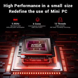 Firebat F1 Mini Pc Amd Ryzen 5 7640Hs 12Gb Ddr5 512Gb Ssd Windows 11 Wi-Fi 6 Bt5.2 Usb4.0 Gaming Desktop Mini Computer
