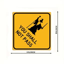 "You Shall Not Pass" 8x8" Funny Metal Tin Sign - Wizard Sword Design, Man Cave Garage Decor