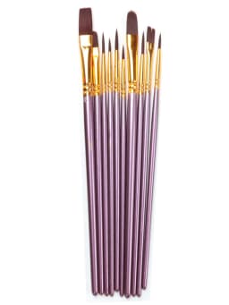 Professional Acrylic Paint Brush Set 10pcs Nylon Hair Brushes for All Purpose Oil Watercolor Painting Artist