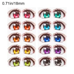 10 Pair Cartoon Eyes Stickers Different styles Rainbow Boy Anime Figurine Doll Face Organ Paster Decals DIY Glass Eye