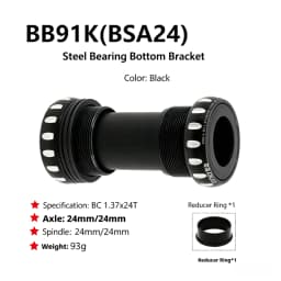 Gineyea BSA Bottom Bracket Ceramic Bearing 24mm 29mm Spindle 68mm 73mm 100mm 120mm For MTB Road Bike