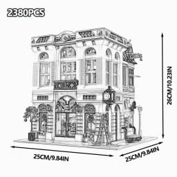 City House Street View Assembly Building Blocks Set Simulation Bank Grand Emporium PalaceCinema DowntownDiner Cityscape Model Creative Puzzle Bricks Toy Room Decoration Ornament Perfect Christmas Festival Gifts For Adults