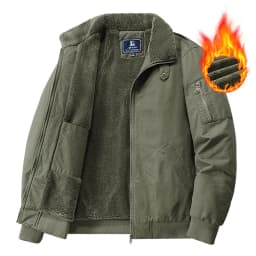 Mens New Thickened Fleece Lined Cotton Padded Jacket Winter Warm Coat For Middle Aged Elderly Men Casual Daily Thermal Male