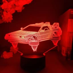 Back to the Future DeLorean 3D Illusion Lamp Classical Sci-Fi Car Model Nightlight for Fans Xmas Gift Cool stuff to Room Decor