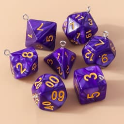 Leslie 7pcs/set Colorful Different Number Acrylic Dice Charms Game Props Multi-faceted Digital Dice for DIY Jewelry Making