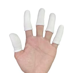 100PCS White Cotton Finger Cots Disposable Sweat Absorption Fingers Protective Gloves Thickening Extension Finger Covers Work