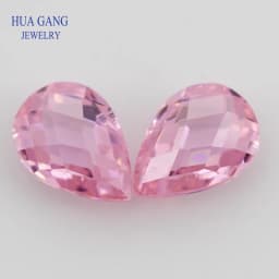 5A Pear Double CheckerBoard Cubic Zirconia Stone Multicolor Brilliant Cut Loose CZ Stones Synthetic Gems Beads For Jewelry