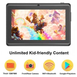 7 Inch Tablet PC 4GB RAM 32GB ROM Android 13 Tablet with Quad Core Processor HD IPS Screen Dual Camera WIFI with Protective Case