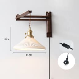 Retro Folding Walnut Color Wall Lamp Japanese Study Living Room Bedroom Bedside Lamp Tea Room Homestay Nostalgic Coffee Shop Lam