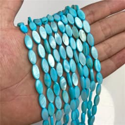 Oval Colorful Shell Beads Rice Shape Natural Mother of Pearl Shell Spacer Beads for Jewelry Making DIY Craft Accessories 15"