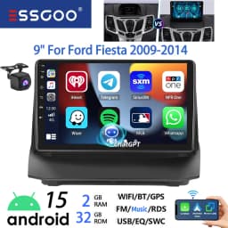ESSGOO 9" Android 15 Car Stereo Radio For Ford Fiesta MK6 2008-13 Carplay Android Auto GPS Navi AI Voice ChatGPT BT FM RDS WIFI