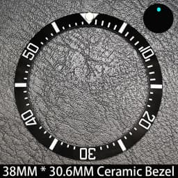 Sloping 38mm * 30.6mm Ceramic/Aluminum Blue Luminous Bezel GMT and Diving Watch Insert Fit for 40mm Watch Case Replacement Watch