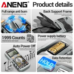 Digital Multimeter Professional Multifunctional Tester ANENG DM950 1999 Count AC DC Voltage Current HFE Transistor Detector Tool