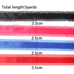 5Yards/Roll Pleated Stretch Lace Trims Ribbons Ruffled Elastic Band Baby Hairband Belt Shoes Decorative Tapes DIY Craft Supplies