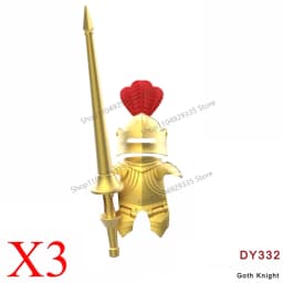 Medieval Military Castle Black Hawk Knight Building Blocks Gothic Cavalry Armor Shield Axe Soldier Figure Accessories Bricks Toy