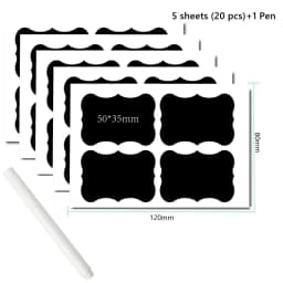 20-75pcs Waterproof Chalkboard Labels Spice Organizer Label for Household Kitchen Jars Blackboard Stickers With White Pen