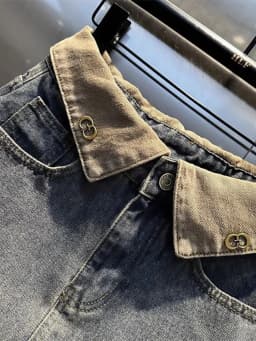 Color Blocking Denim Skirt for Women Retro High Waisted Blue Hip Hugging Short Skirt 2026 New Summer Anti Glare Half Dress