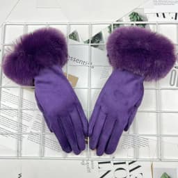 Women Winter Suede Keep Warm Touch Screen Plus Cashmere Fashion Solid Plush Wrist Look Thin Gloves Cold Protection Elasticity