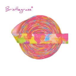 BRISTLEGRASS 2 Yard 5/8" 15mm Fox Dog Cat Rose Flower Floral Print FOE Fold Over Elastic Spandex Band Hair Tie Dress Sewing Trim