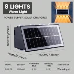 Solar Wall Lamp Outdoor Solar LED Light Waterproof Up And Down Luminous Lighting Balcony Yard Garden Decoration Lights
