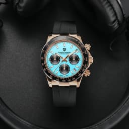 PAGANI DESIGN New Gold Blue Luxury Quartz Watch For Men Gift Box VK63 Movt Chronograph Sapphire Crystal Stainless Steel Watch