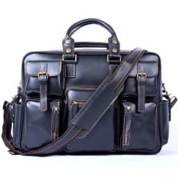 Vintage Men's Full Grain Leather Briefcase 16 Inch Laptop Messenger Bag Genuine Leather Business Travel Crazy Horse Leather Hand