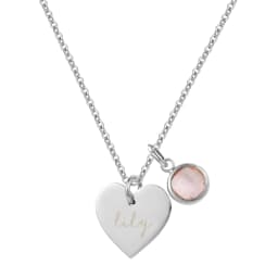 Esme Heart and Birthstone Personalised Name Necklace Personalized Customized Love Pendant Stainless Seel Necklaces for Women