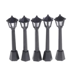 Miniature Christmas Street Lamp Post LED Lights Park Bench & Streetlight Micro Landscape Fairy Garden Ornament Dollhouse Decor
