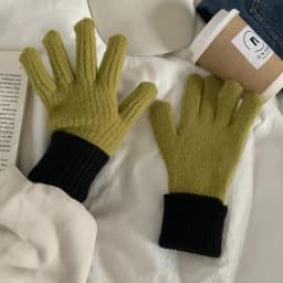 Women Winter Thickened Windproof Keep Warm Fingertip Touch Screen Knitted Gloves Fashion Color Spelling Soft