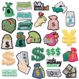 Good Quality 1-25pcs PVC Shoe Charms Money Banknote USD Symbol Purse Accessories DIY Shoes Ornaments Fit Wristbands Kids Gift