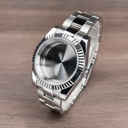 36mm/39mm Fluted Bezel NH35 Case For SK DJ Replacemet Part Sapphire Glass Stainless Steel Fit Nh35 Nh36 Movement Watch Case NH35
