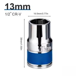 1/2Inch Blue Drive Short Hex Sockets for Nut Removal 8-32mm Socket Spanner, CR-V Steel Socket Set For 1/2 Socket Set