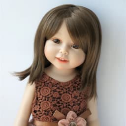 JD762 Natural curls Mid long doll wigs that can be tilted and self trimmed with bangs Full sizes Doll Accessories
