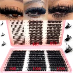 Large Capacity Eyelash Book 5D Fluffy 60D-300D Eyelash Bundle Mange Eyelash Nail Effect Fairy Anime Eyelashes Multiple Mixed Sty