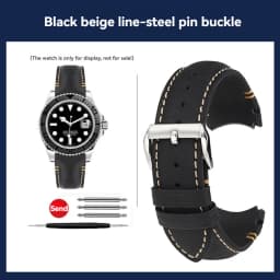 20 22mm Curved End Retro Matte Strap for Rolex Black Green Water Ghost Yacht Omega Seamaster 300 600 AT150 Leather Watch Band