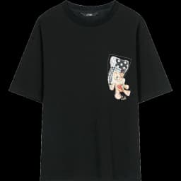 ELFSACK Women's Sweet Short Sleeve Graphic Tee with Cute Print, T-Shirt with Multiple Color Options, Loose Casual Autumn Top