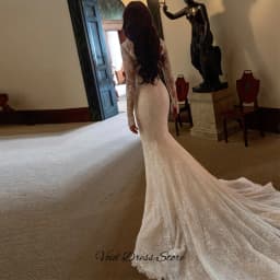 Temperament Long Sleeves O-Neck Customized Bridal Gowns Classic Appliques Lace Vestido De Novia Dreamy Mermaid Robe de mariée