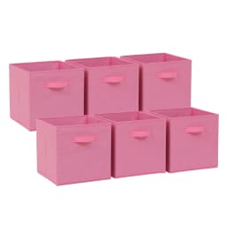 BonChoice Foldable Storage Cubes 30x30x30cm with Handle Pack of 6, Fabric Open Storage Bins Wardrobe Organization