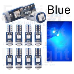 10PCS T5 W3W PCB 3030 3 Led Car Dashboard Bulbs Warming Instrument Lights Indicator 12V DC White Ice Blue Red Green Amber Pink