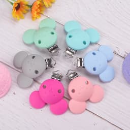 LOFCA 3pcs/lot Silicone Heart Mouse Shape 4.5CM Clips Creation Pendant Tools Multi Colors For Necklace Jewelry Accessories