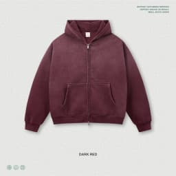 ZODF Retro Winter 400gsm Monkey Washed Fleece Zipper Hoodie Unisex Boxyfit Distressed High Street Hooded Jackets Outwears HY1330
