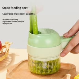 Wireless Electric Food Chopper Set, Handheld Multi‑Function Food Processor for Garlic, Meat Mincing, Peeling & Slicing Vegetable