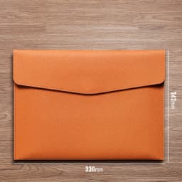 A4 File Folder PU Leather Document Holder Waterproof Portfolio Envelope Folder Case Magnetic Button Customized Initials