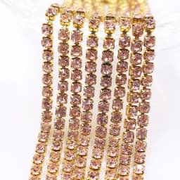 1 Yard Rhinestones Chain SS6- SS12 Gold Base Shine Crystals Stones Glue On Rhinestone Chain for Clothes Needlework Gems Crafts