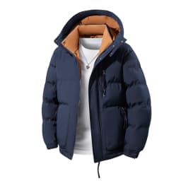 2026 Winter Men's Cotton Jacket letter pattern double-faced Cotton Jacket men Winter Coat Edition Trendy Thick solid color