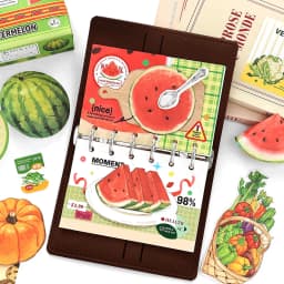 20pcs Kawaii Ins Fresh Store Series Fruit Snack and Drinks Material Pack DIY Scrapbook Handbook Aesthetic Stationery Supplies