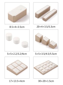 PU Leather Hand Jewelry Ring Display Pedestal Stand Holder Counter Organizer Tray Showcase Earring Storage Case Store Collection