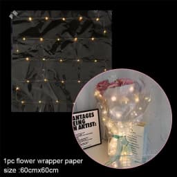 LED Flower Wrapping Paper With Lights Lace Mesh Wave Yarn Florist Bouquet Packaging Decoration Wedding Birthday Valentines Gifts