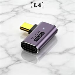 UGOURD 40Gbps Extension Cable Adapter USB C Male to USB C Female Adapter Angled Type C to C Converter 240W With Indicator Light
